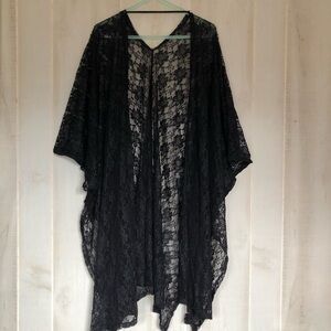 Black Lace Kimono Cardigan